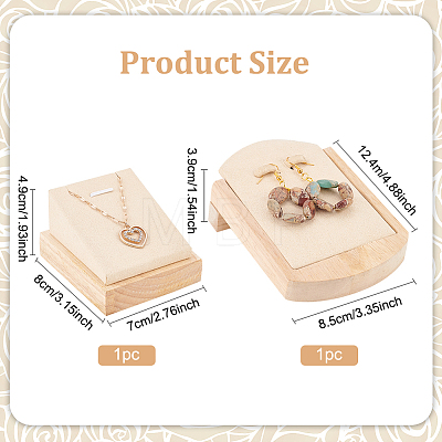 Fingerinspire 2Pcs 2 Styles Wooden Single Jewelry Display Stands DIY-FG0003-52-1