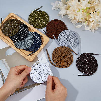 10Pairs 10 Styles Polyester Shoelaces FIND-FH0018-11-1
