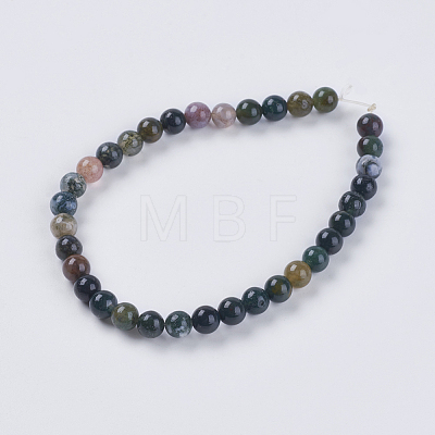 Natural Indian Agate Beads Strands X-G-G515-6mm-05-1