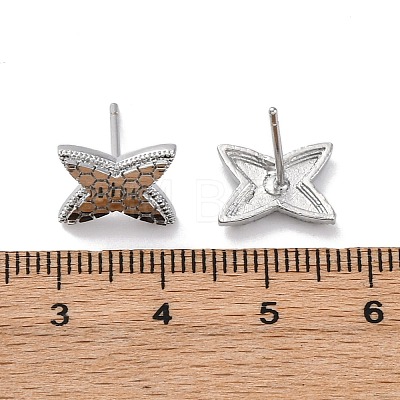 Brass Stud Earrings EJEW-D288-04P-1