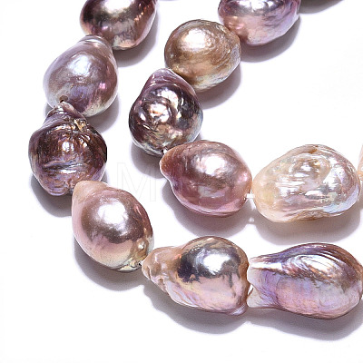 Natural Baroque Pearl Keshi Pearl Beads Strands PEAR-S019-02D-1