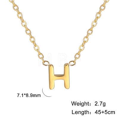 201 Stainless Steel Initial Pendant Necklaces FS-WG78A3B-08-1