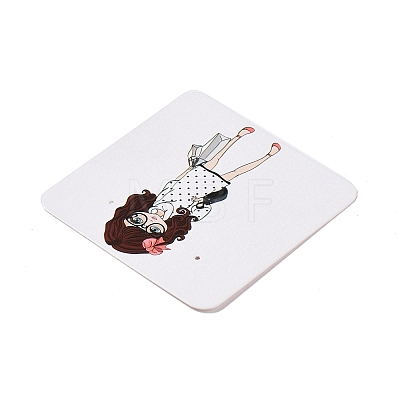 Square Paper Earring Display Cards CDIS-C004-02F-1