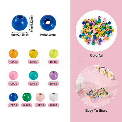  100Pcs 10 Colors Spray Painted Alloy Beads FIND-TA0003-08-1
