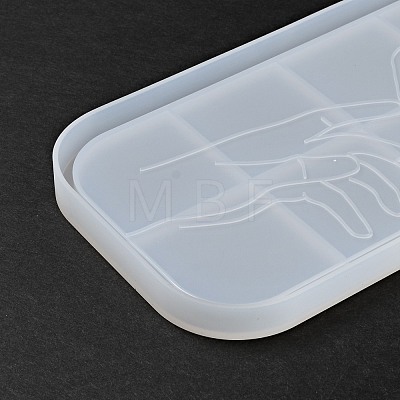 DIY Rectangle with Hand Dish Tray Silicone Molds DIY-P070-C01-1