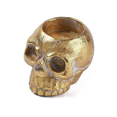 Halloween Skull Resin Candle Holders DJEW-R009-02-1