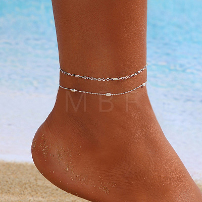 Alloy Double/Multi Layer Chain Anklets for Women WG9DD83-11-1