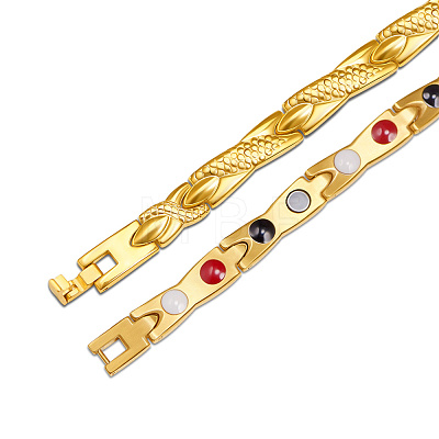 SHEGRACE Stainless Steel Panther Chain Watch Band Bracelets JB664A-1