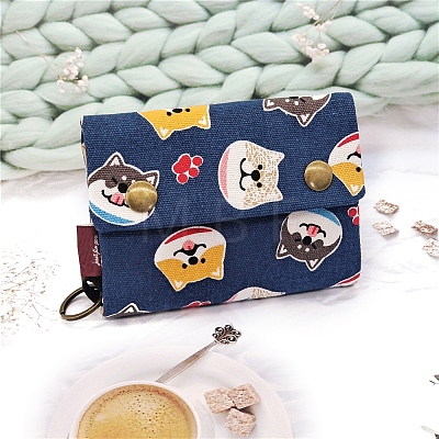 Cartoon Dog Printed Cloth Zipper Wallets PW-WG4FCA5-05-1