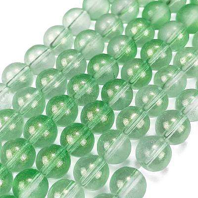 Frosted Transparent Glass Bead Strands X1-GLAA-P065-8mm-04-1