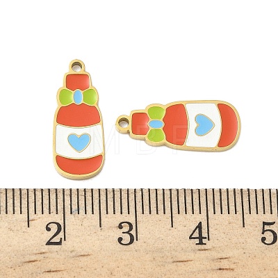 304 Stainless Steel Enamel Pendants X1-STAS-G360-04G-05-1