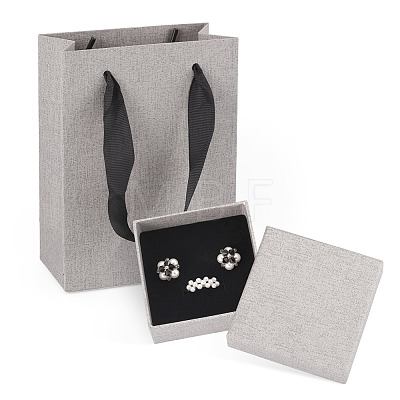 3Pcs Square Paper Jewelry Display Cases CON-TA0001-39E-02-1