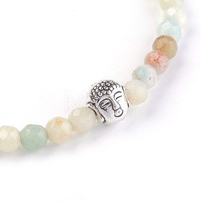 Natural Flower Amazonite Stretch Bracelets BJEW-JB03939-05-1