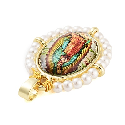 Rack Plating Brass Enamel Pendants X-KK-C056-07G-03-1