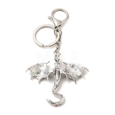 Dragon Alloy Rhinestone Pendant Keychains LS-KEYC-G065-01D-1