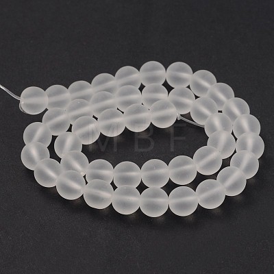 Frosted Glass Round Bead Strands GLAA-J064-8mm-01-1