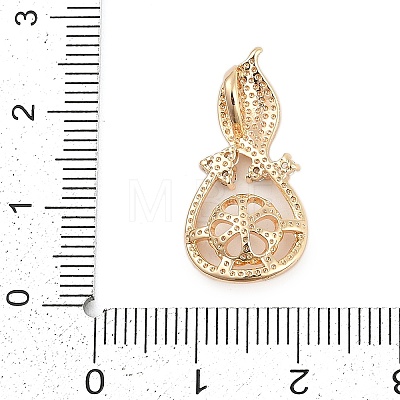 Brass Micro Pave Clear Cubic Zirconia European Dangle Charms Bails KK-Q026-14G-1