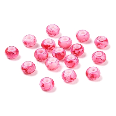 Opaque Spray Painted Glass Beads X1-GLAA-G118-01O-1