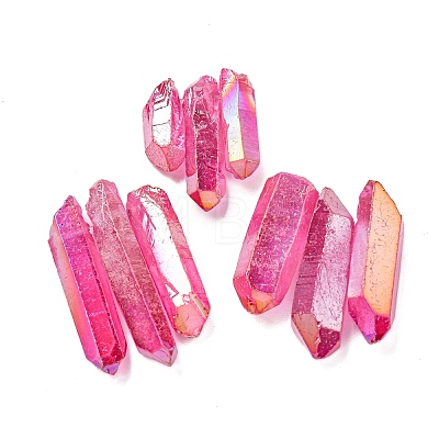 Electroplated Natural Quartz Crystal Graduated Beads Strands G-P315-A19-1