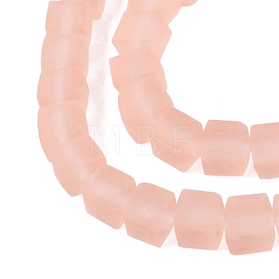 Transparent Frosted Glass Beads Strands GLAA-N072-01A-A04-1