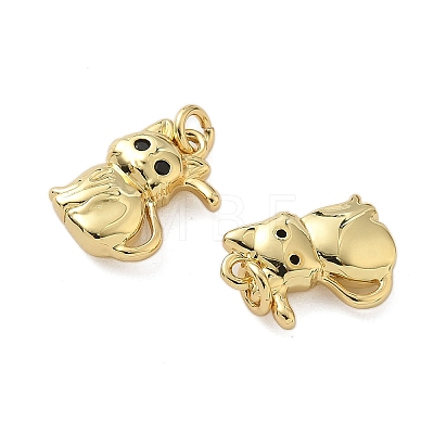Brass Micro Pave Cubic Zirconia Pendants KK-P325-13B-G-1