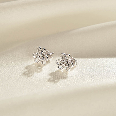 925 Sterling Silver Stud Earrings for Women EJEW-F341-01P-1