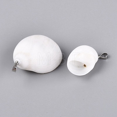 Brass & Natural Spiral Shell Pendants SHEL-Q029-12P-1