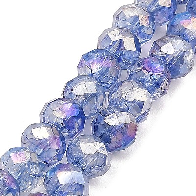 Spray Painted Imitation Jade Glass Beads Strands GLAA-P058-01B-07-1