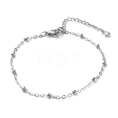 304 Stainless Steel Paperclip & Satellite Chains Bracelet Set X-BJEW-JB06524-1
