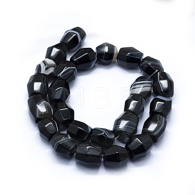 Natural Black Agate Beads Strands G-I245-18-1