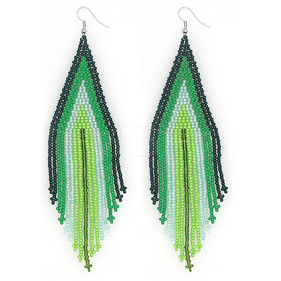 Bohemian Style Handmade Beaded Tassel Earrings for Women JF0314-7-1