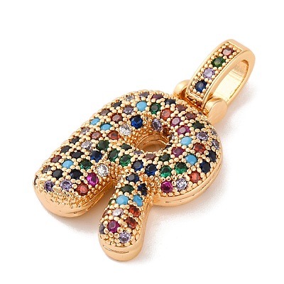 Brass Micro Pave Cubic Zirconia Pendants KK-C076-29R-G02-1