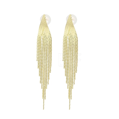 Cubic Zirconia Chains Tassel Earrings EJEW-P236-06G-1