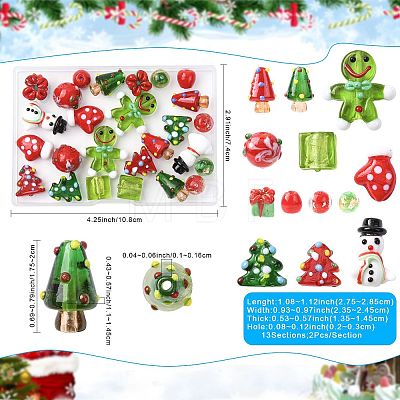26Pcs 13 Styles Handmade Lampwork Beads LAMP-FS0001-75-1