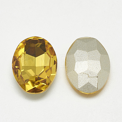 Pointed Back Glass Rhinestone Cabochons RGLA-T080-13x18mm-22-1