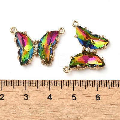 Brass Pave Faceted Glass Connector Charms FIND-Z020-03E-1