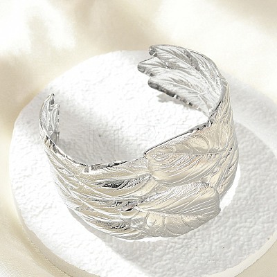 304 Stainless Steel Cuff Bangles for Women BJEW-Z096-03P-1