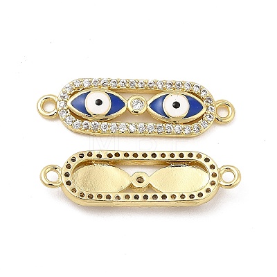 Brass Micro Pave Clear Cubic Zirconia Connector Charms with Enamel KK-E068-VB398-1-1