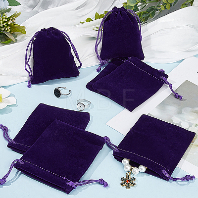 Velvet Jewelry Drawstring Gift Bags ABAG-BBC0001-10B-04-1