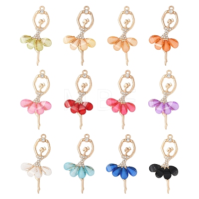 12Pcs 12 Colors Alloy Big Pendants FIND-FS0003-43-1