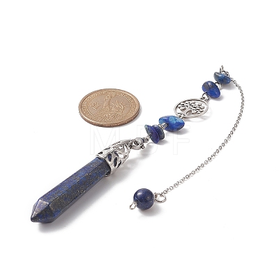Natural Lapis Lazuli Pointed Dowsing Pendulums PALLOY-JF01983-02-1