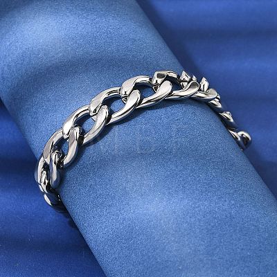 201 Stainless Steel Curb Chain Bracelets for Men STAS-T077-22B-02P-1