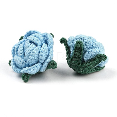 Cotton Knitting Artificial Flower DIY-P082-01G-1