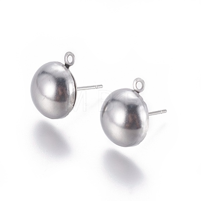 Non-Tarnish Stainless Steel Stud Earring Findings STAS-E464-01B-P-1