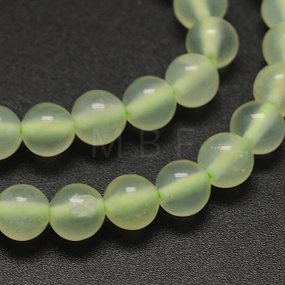 Natural New Jade Round Beads Strands G-L348-01-6mm-1