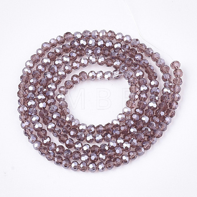 Electroplate Glass Beads Strands EGLA-T013-04F-1