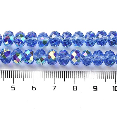 AB Color Plated Transparent Electroplate Beads Strands EGLA-H104-06G-1