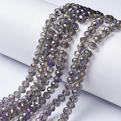Electroplate Transparent Glass Beads Strands EGLA-A034-T2mm-F11-1