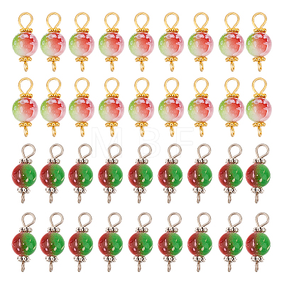 100Pcs 2 Colors Spray Painted Resin Connector Charms FIND-AR0003-09-1