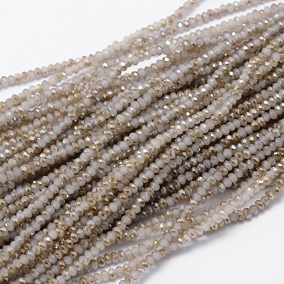 Faceted Rondelle Half Rainbow Plated Electroplate Glass Beads Strands EGLA-M006-2mm-B01-1